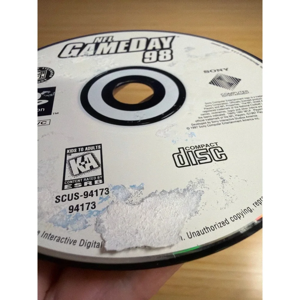 PS1 NFL GameDay 98 CIB Water Damaged Untested Football‎ Game